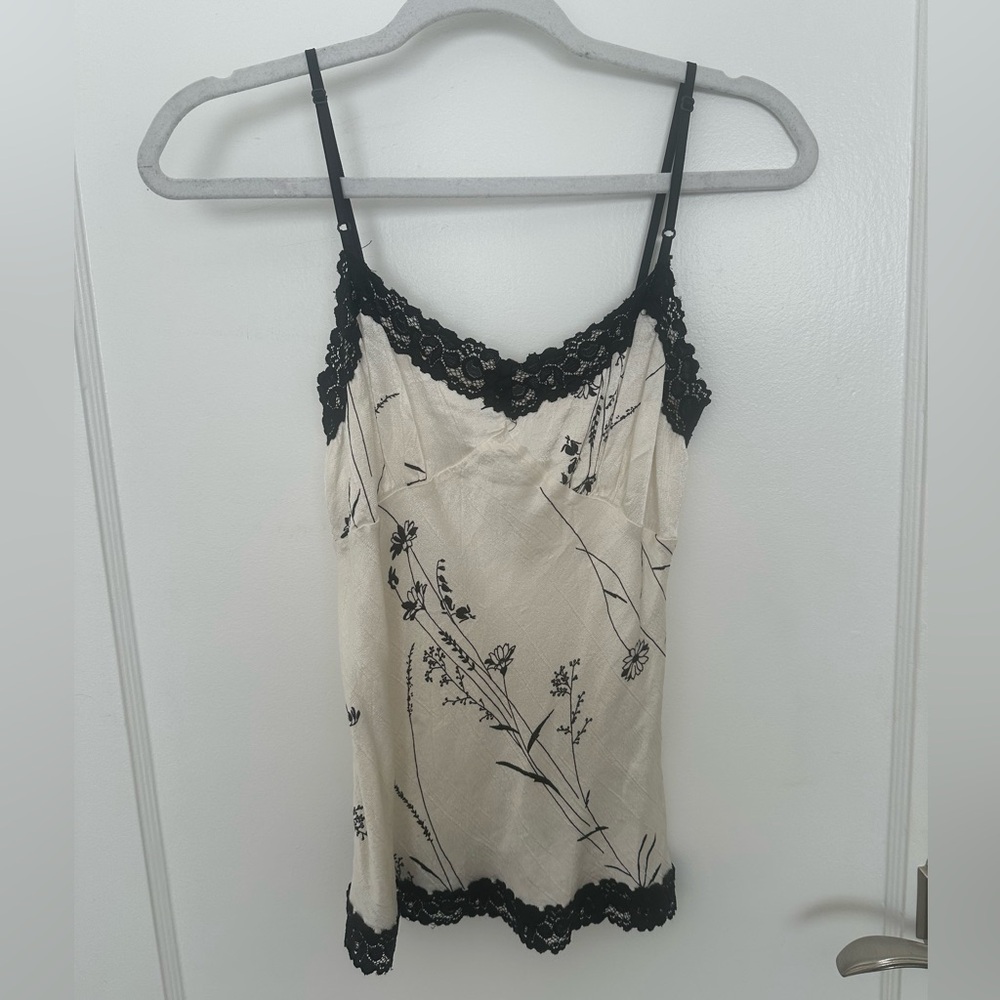 Floral Lace Trim Cami Top